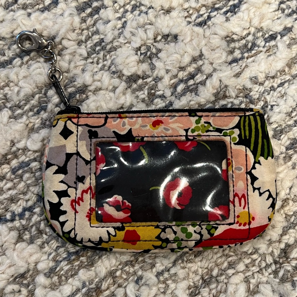 Vera Bradley keychain ID change purse. Never used. Clear window for ID
